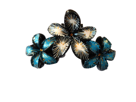 Crabe 3 fleurs feux d'artifice turquoise