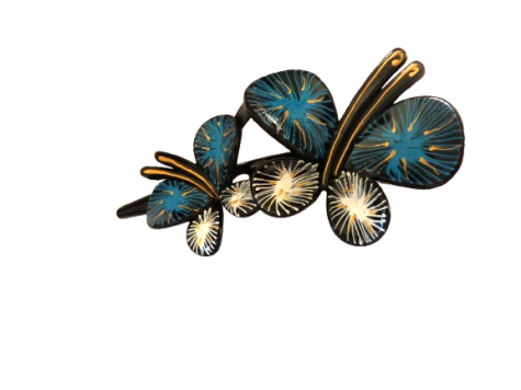 Papillon double feux d'artifice turquoise