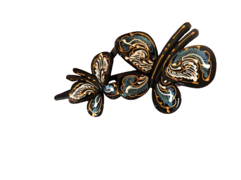 Papillon double fleuri bleu et blanc